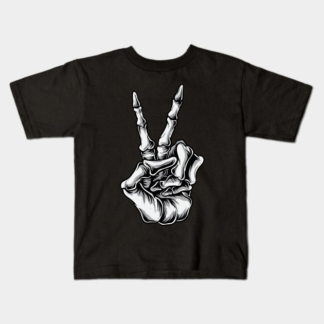 Dead Peace Sign Kids T-Shirt by Shawnsonart